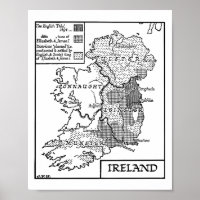 Oude Wereldkaart van Ierland - illustratie