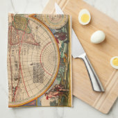 Oude Wereldkaart van Nicolaas Visscher Theedoek (Quarter Fold)