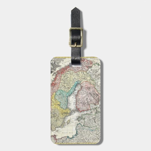 Oude Wereldkaart van Noord-Europa Bagagelabel (Voorkant verticaal)