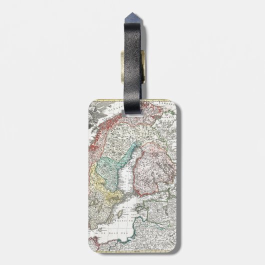 Oude Wereldkaart van Noord-Europa Bagagelabel (Achterkant verticaal)