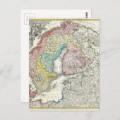 Oude Wereldkaart van Noord-Europa Briefkaart (Voorkant / Achterkant)