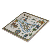Oude Wereldkaart van Sicilië Tegeltje (Zijkant)