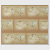 Oude Wereldkaart Verpakkingspapier Cadeaupapier (Vlak)