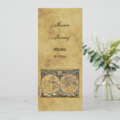 Oude Wereldkaart Vervallen #3 Menu Kaarten (Staand voorkant)