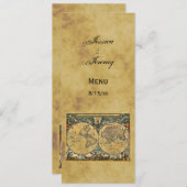 Oude Wereldkaart Vervallen #3 Menu Kaarten (Voorkant / Achterkant)