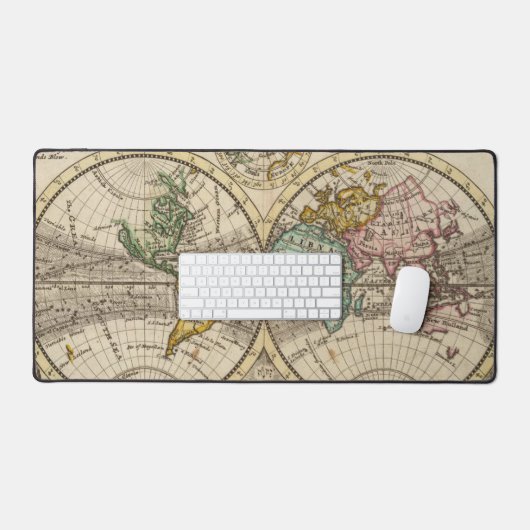 Oude Wereldkaart/Vintage Bureaumat (Keyboard & Muis)