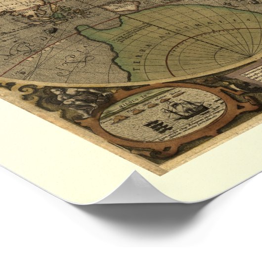 Oude Wereldkaarten - 16 kaarten uit de loop der ee Poster (Hoek)