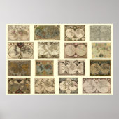 Oude Wereldkaarten - 16 kaarten uit de loop der ee Poster (Voorkant)