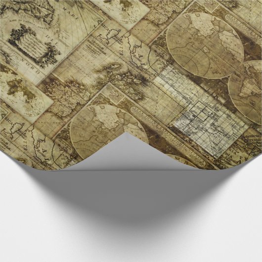  oude wereldkaarten Antiek kaarten Cadeaupapier (Hoek)