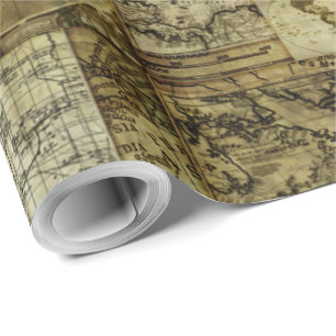 Oude wereldkaarten Antieke kaarten Cadeaupapier
