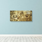 oude wereldkaarten canvas afdruk (Insitu (Houten vloer))