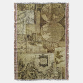  oude wereldkaarten deken (Voorkant Verticaal)