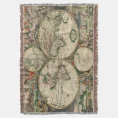  oude Wereldkaarten Deken (Voorkant Verticaal)