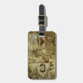 oude wereldkaarten en Antiek kaarten Bagagelabel (Voorkant verticaal)