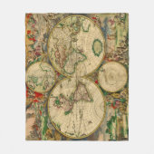  oude Wereldkaarten Fleece Deken (Voorkant)