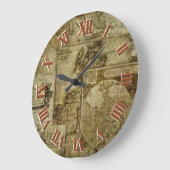  oude wereldkaarten grote klok (Hoek)