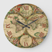  oude wereldkaarten grote klok (Voorkant)