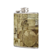  oude wereldkaarten heupfles (Links)