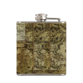  oude wereldkaarten heupfles (Achterkant)