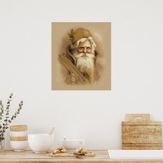 Oude Wereldkerstman 2 Poster (Keuken)