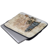 Oude wereldkerstman met geleide projectweg laptop sleeve (Voorkant onderkant)