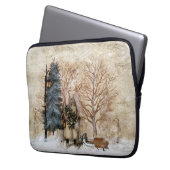 Oude wereldkerstman met geleide projectweg laptop sleeve (Voorkant Links)