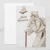 Oude Wereldkerstman met riet Feestdagenkaart (Voorkant / Achterkant)