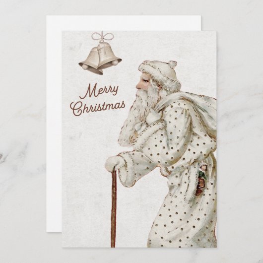  Oude Wereldkerstman met riet Feestdagenkaart (Voorkant / Achterkant)