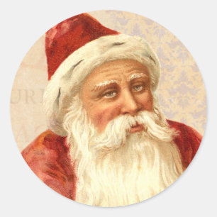  Oude Wereldkerstman met vriendelijke ogen Ronde Sticker