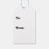 Oude Wereldoorkerstboompattern Evergreen Cadeaulabel (Achterkant)