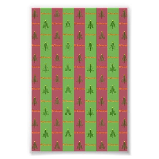 Oude Wereldoorkerstboompattern Evergreen Foto Afdruk (Voorkant)