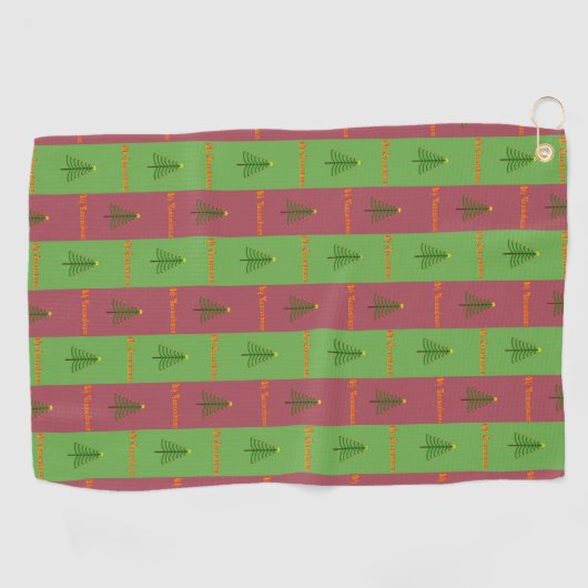 Oude Wereldoorkerstboompattern Evergreen Golfhanddoek (Horizontaal)