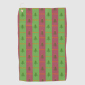 Oude Wereldoorkerstboompattern Evergreen Golfhanddoek (Voorkant)