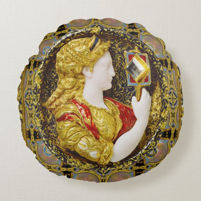 Oude Wereldoorlog Rond Kussen (Voorkant)