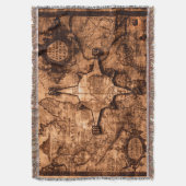 Oude wereldreiziger - Roos voor kaarten en kompas Deken (Voorkant Verticaal)