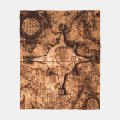 Oude wereldreiziger - Roos voor kaarten en kompas Fleece Deken (Voorkant)