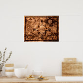 Oude wereldreiziger - Roos voor kaarten en kompas Poster (Keuken)