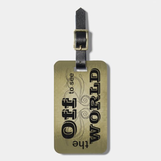 Oude wereldstijl bagagelabel (Voorkant verticaal)