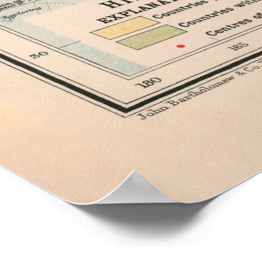 Oude Wereldwalviskaart (1907) Poster (Hoek)