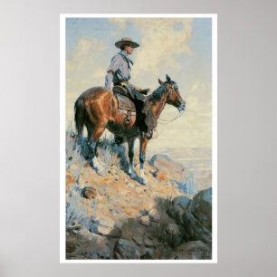 Oude West Cowboy van het Poster van de Kunst van d