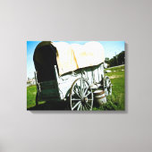 Oude West-gedekte Wagon 02 Stretched Canvas Afdruk (Voorkant)