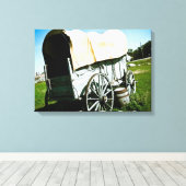 Oude West-gedekte Wagon 02 Stretched Canvas Afdruk (Insitu (Houten vloer))