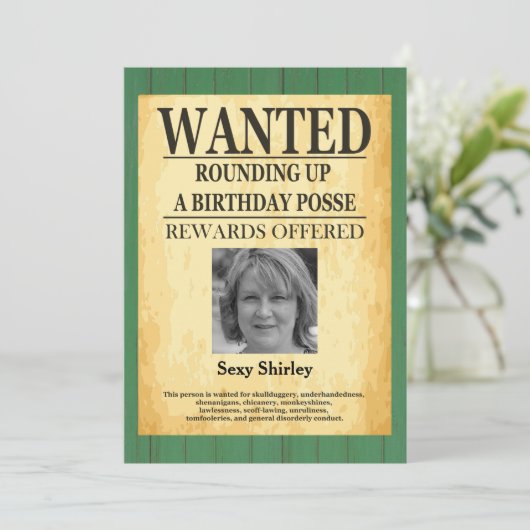 Oude West Gezochte Poster Vrouwen 🤠 50e Verjaarda Kaart (Staand voorkant)