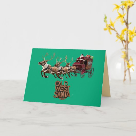 Oude West Kerstman Kaart (Gele Bloem)