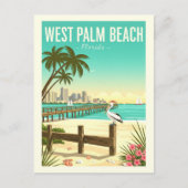 Oude West Palm Beach Florida Briefkaart (Voorkant)