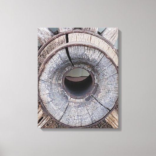 Oude West-Rustige Wagon Canvas Afdruk (Voorkant)