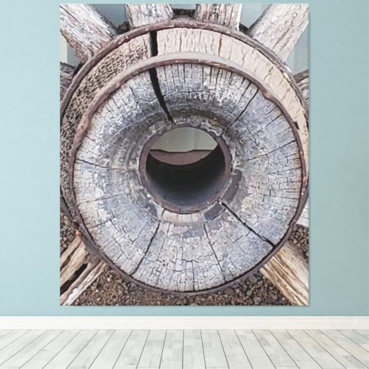 Oude West-Rustige Wagon Canvas Afdruk (Insitu (Houten vloer))