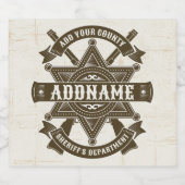 Oude West Sheriff Plaatsvervanger Geweren Badge Ge Bier Etiket (Enkel label)