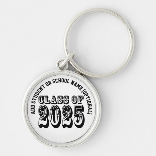 Oude West Stijl Klasse van 2025 Afstuderen Sleutelhanger (Voorkant)