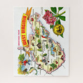 Oude West Virginia kaart Legpuzzel (Verticaal)